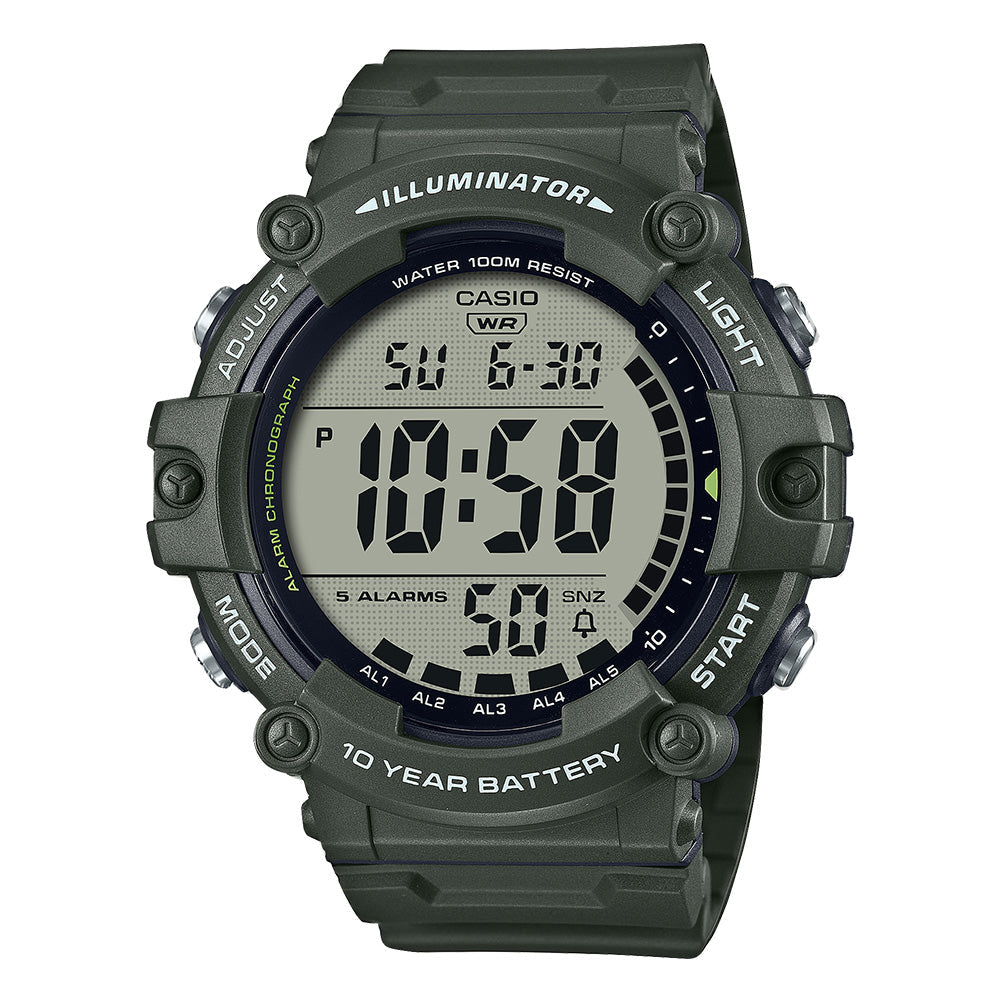 Casio Men's Digital Watch 51mm Extra Long Strap Green