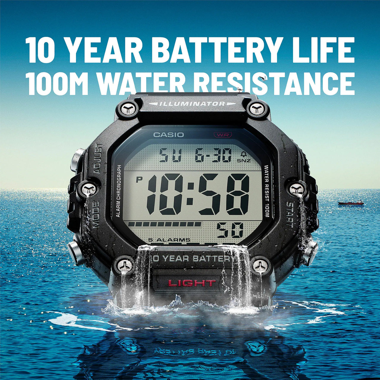 Casio Men's Digital Watch 50mm Black