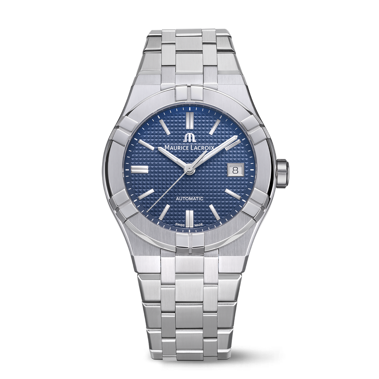 Maurice Lacroix Men's Silver Blue Aikon Automatic Watch AI6007-SS002-430-1