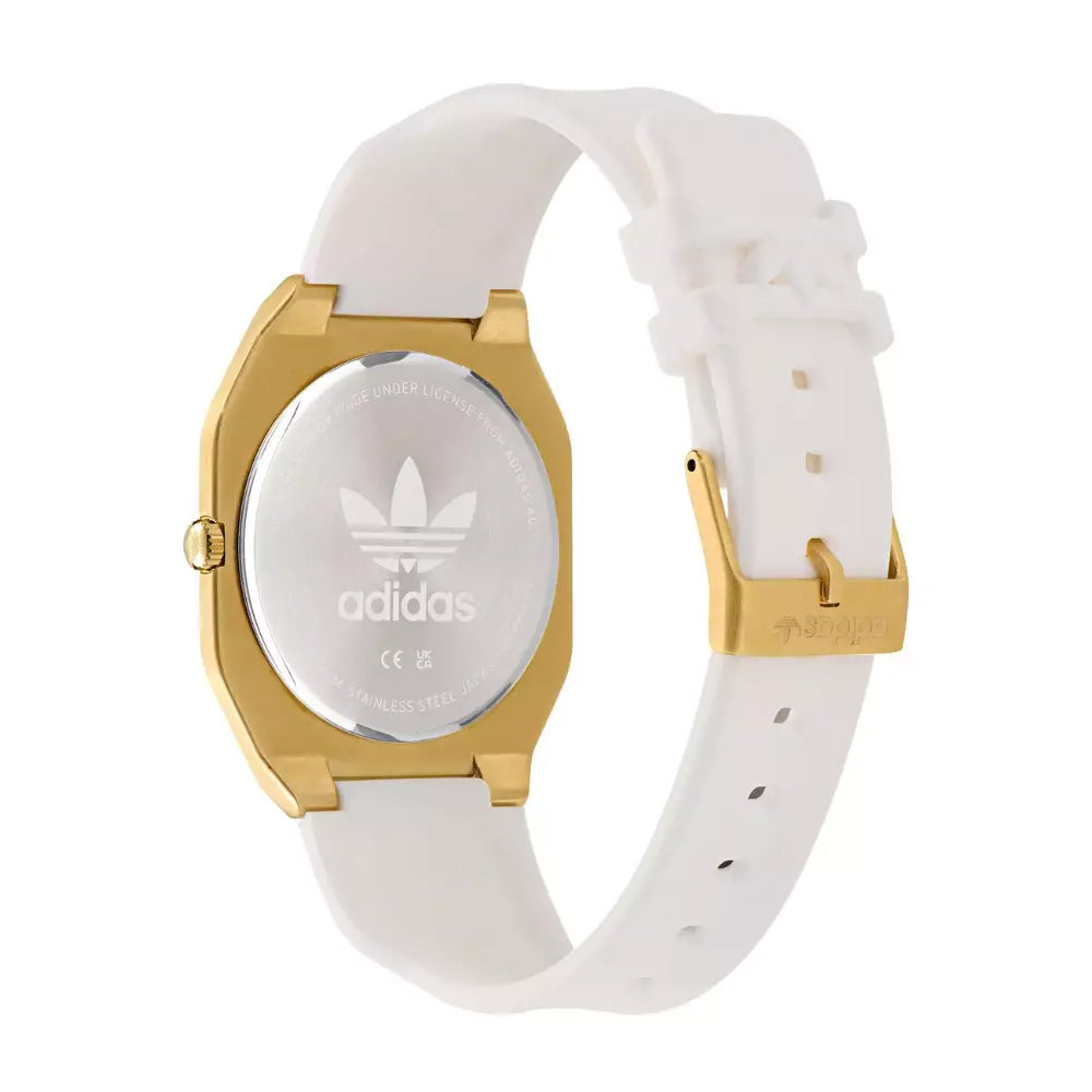 Adidas Originals City Tech Thin Unisex White Gold Watch AOFH24003