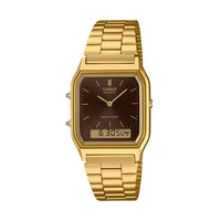 Thumbnail for Casio Watch Vintage Retro Dual Time Gold AQ-230GA-5AMQYDF