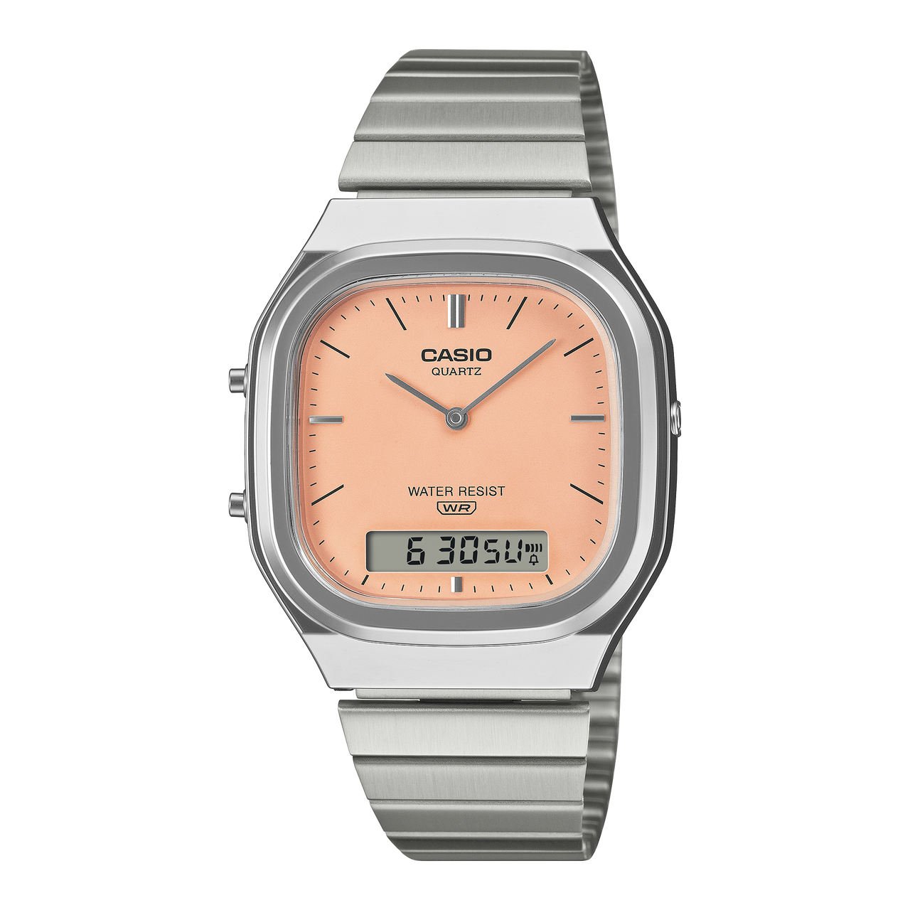 Casio Unisex Quartz Dual Time Watch 36mm Vintage Peach