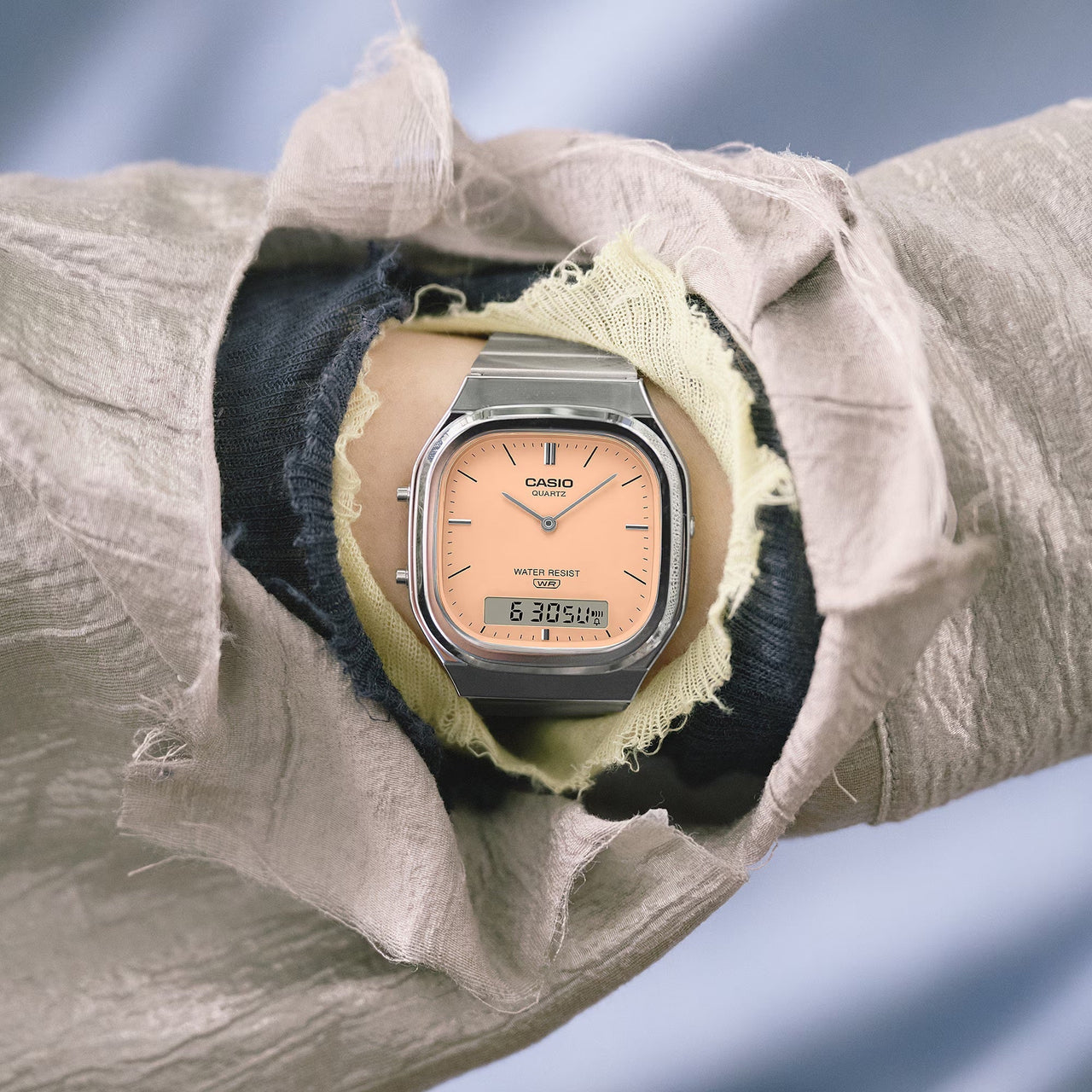 Casio Unisex Quartz Dual Time Watch 36mm Vintage Peach