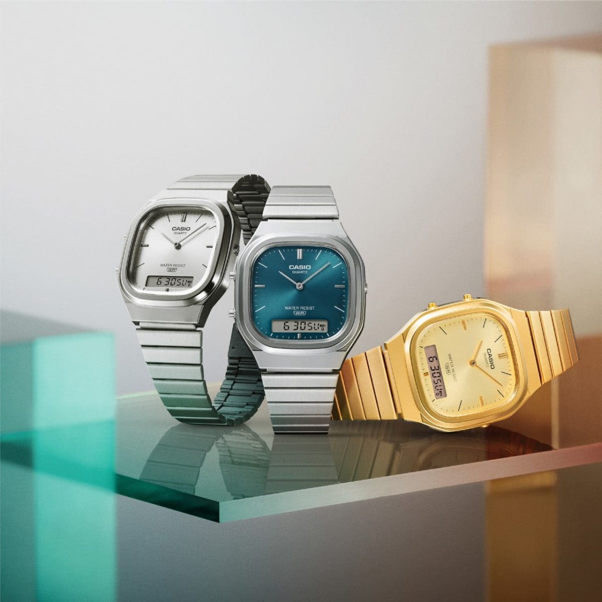 Casio Unisex Vintage Analog Digital Gold Watch