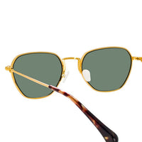 Thumbnail for Alessandra Rich x Linda Farrow Gold/Green Sunglasses