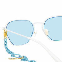 Thumbnail for Alessandra Rich x Linda Farrow White Blue Women's Sunglasses