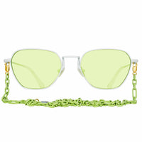 Thumbnail for Alessandra Rich Ladies Rectangular Green Sunglasses AR1C8SUN