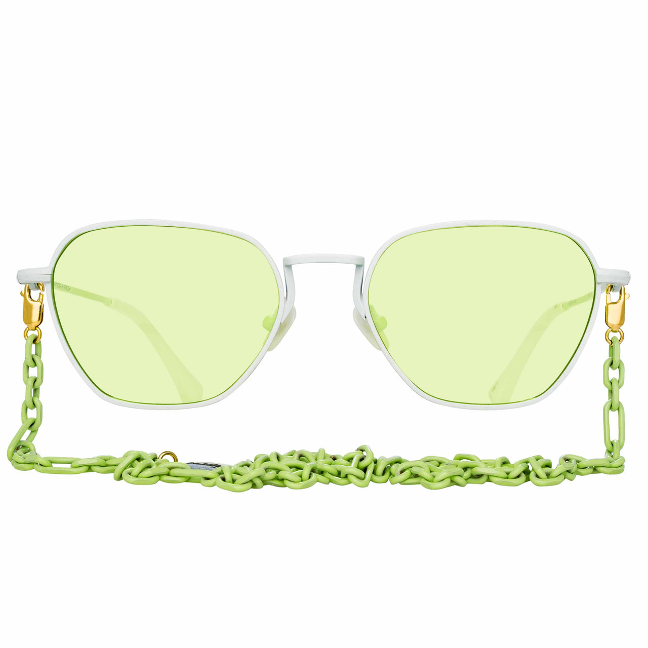Alessandra Rich Ladies Rectangular Green Sunglasses