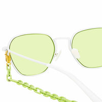 Thumbnail for Alessandra Rich Ladies Rectangular Green Sunglasses AR1C8SUN