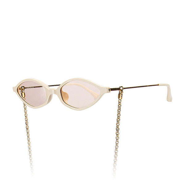 Alessandra Rich x Linda Farrow Cream Gold Women's Sunglasses