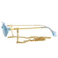 Thumbnail for Alessandra Rich Ladies Angular Blue Sunglasses AR3C5SUN