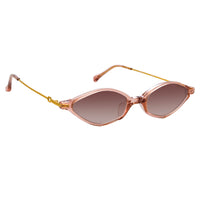 Thumbnail for Alessandra Rich Ladies Angular Brown Sunglasses AR3C6SUN