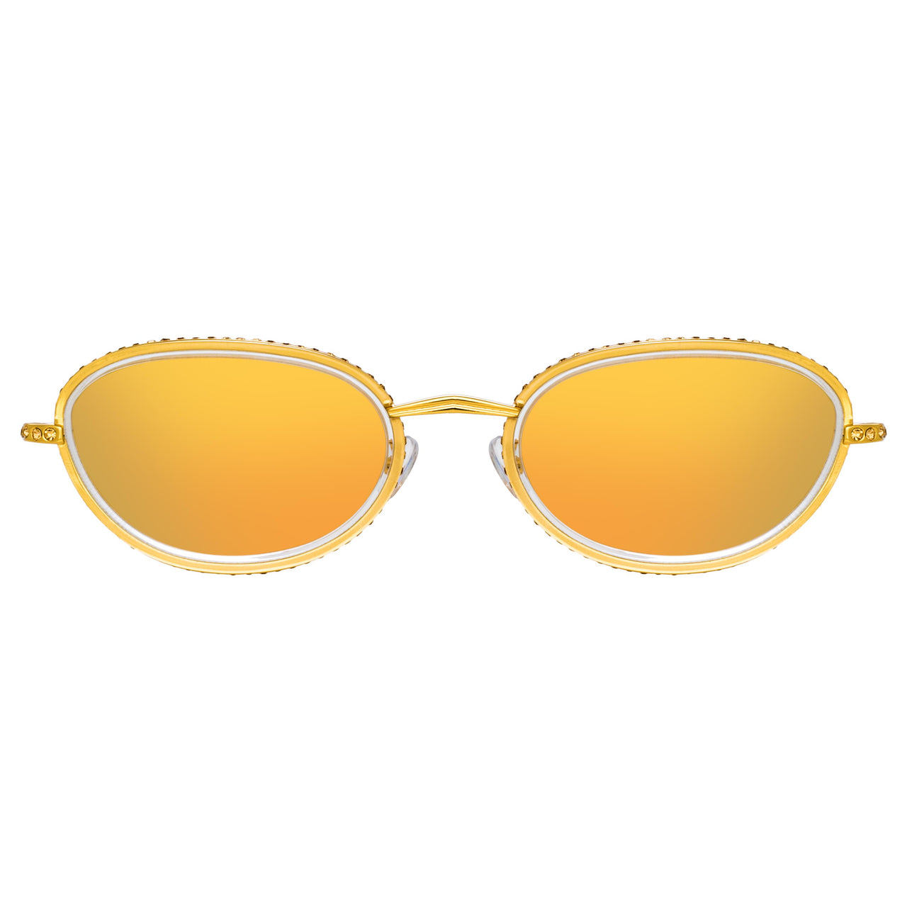 Area Nyc Ladies Oval Gold Sunglasses