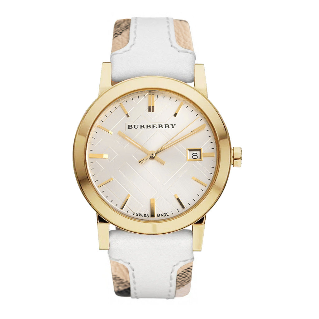 Burberry Watch The City Check Stamped Yellow Gold PVD BU9015