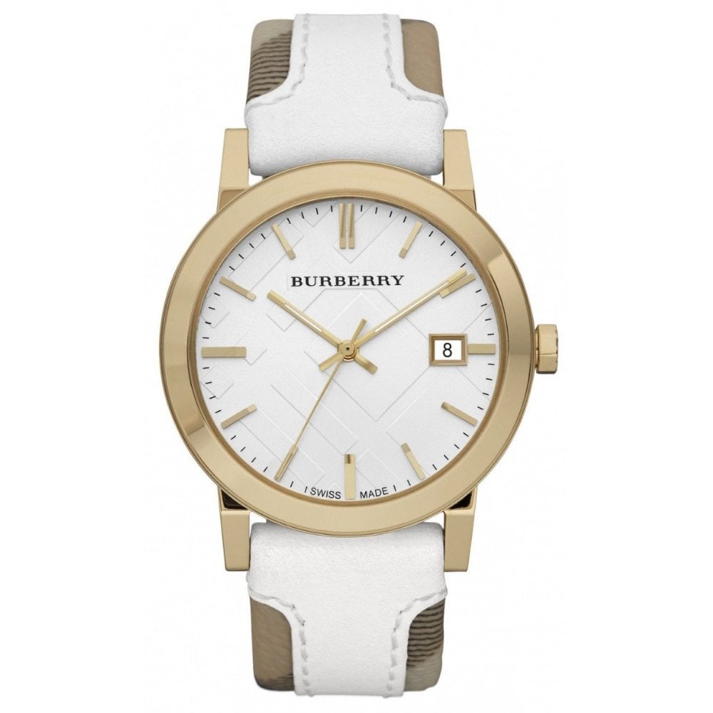 Burberry Watch The City Check Stamped Yellow Gold PVD BU9015