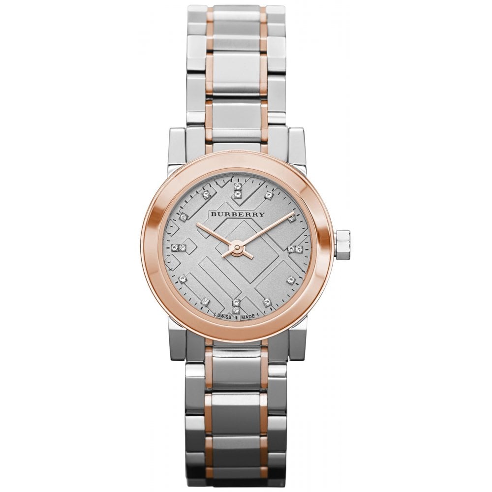 Burberry Ladies Watch The City Diamonds 26mm Two Tone Rose Gold 