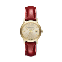 Thumbnail for Burberry Ladies Watch Gold Plated Red Patent Leather 34mm BU9140