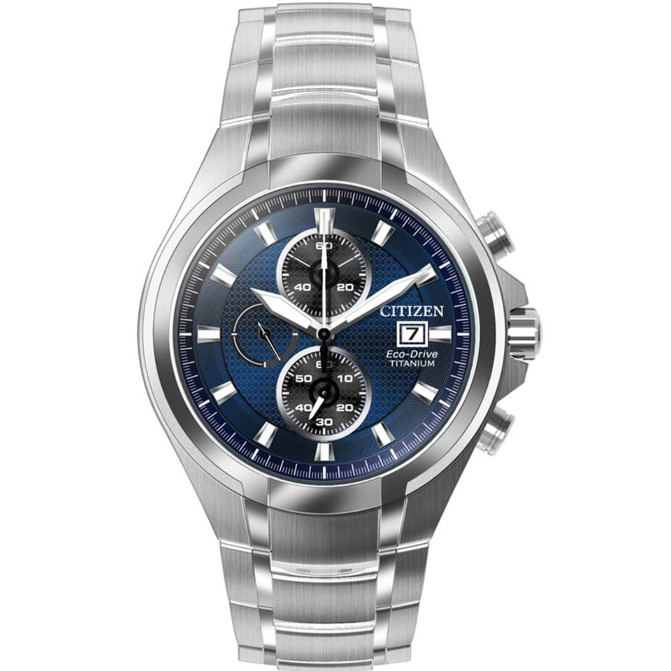 Men\'s Citizen Eco-Drive Titanium Crystals Blue & – Watch Watches CA0700-86L