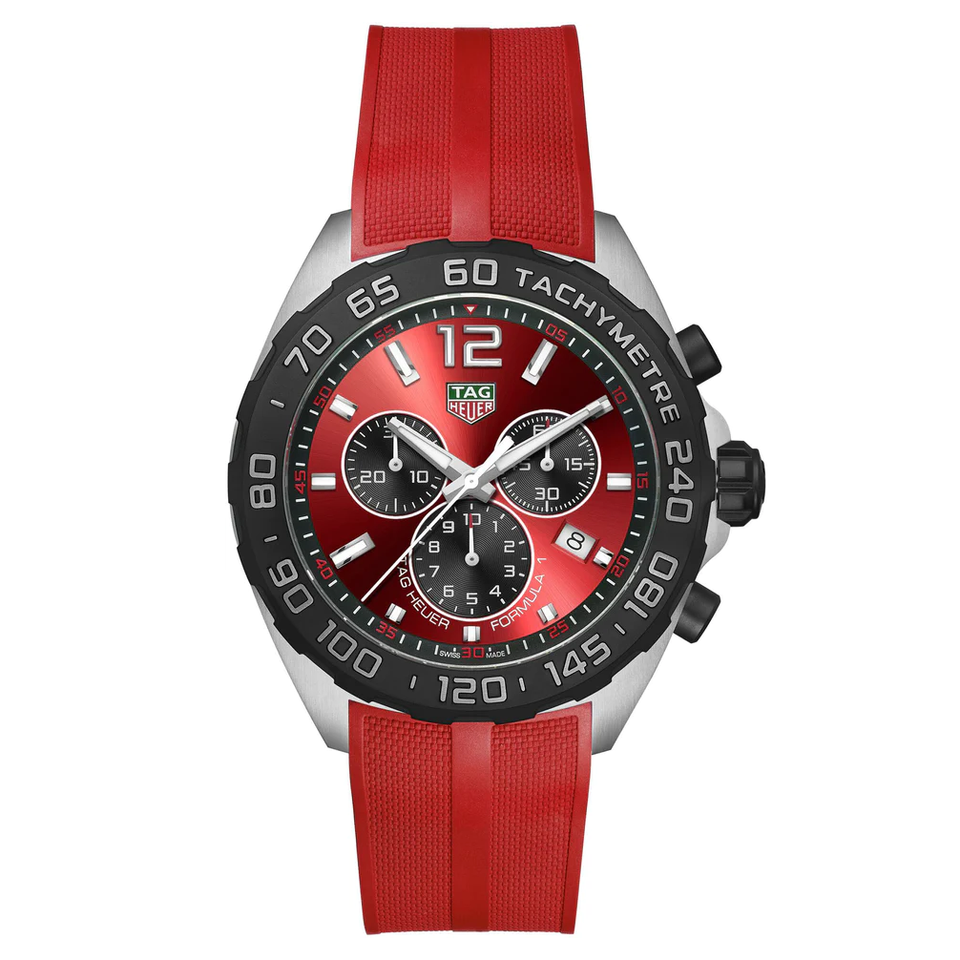 Tag Heuer Watch Formula 1 Chronograph Red Rubber CAZ101AN.FT8055