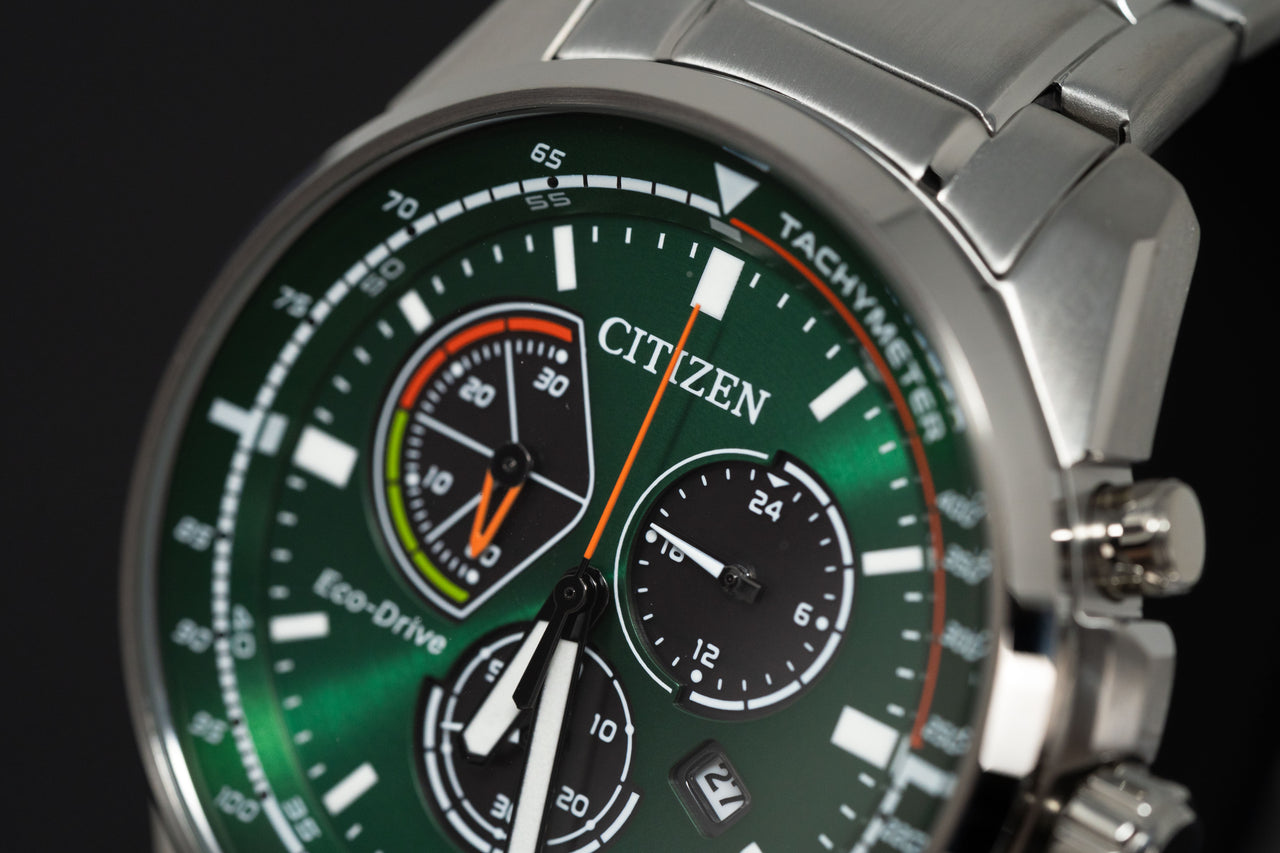 Citizen Eco-Drive Chronograph Green Men's Watch AT1190-87X