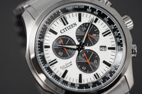 Citizen Eco-Drive Chronograph Silver Crystals Watches – & Watch Men\'s AT2530-85A