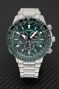 Thumbnail for Citizen Men's Watch Eco-Drive Promaster Sky Radio Controlled Chrono Green CB5004-59W