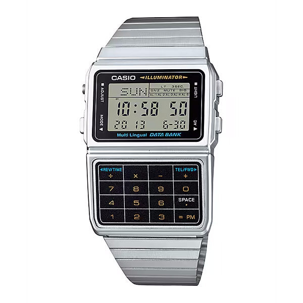 Casio Vintage Databank 47mm Silver Unisex Digital Watch