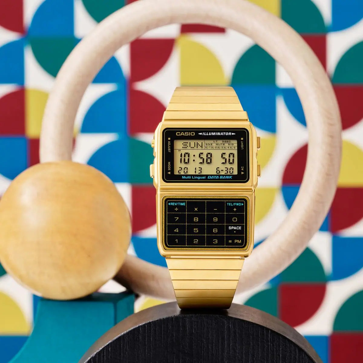 Casio Vintage Databank 47mm Gold Unisex Digital Watch