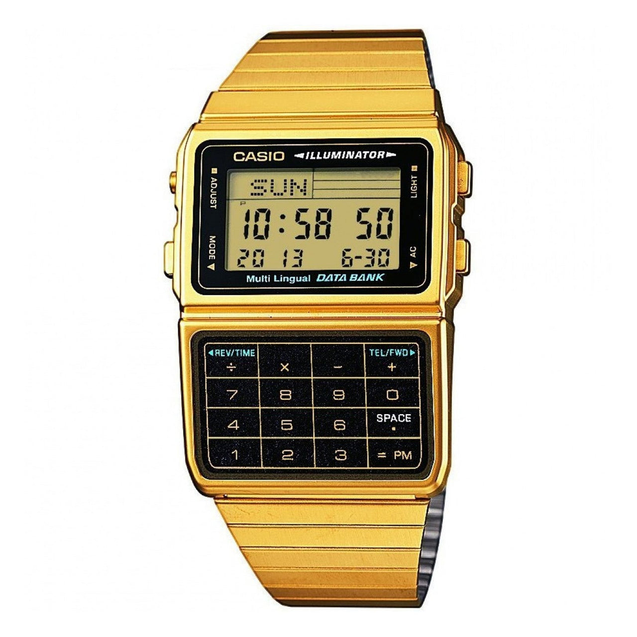 Casio Vintage Databank 47mm Gold Unisex Digital Watch
