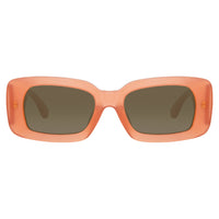 Thumbnail for Dries Van Noten Ladies Rectangular Brown Sunglasses DVN137C3SUN