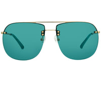 Thumbnail for Dries Van Noten Ladies Aviator Blue Sunglasses DVN149C2SUN