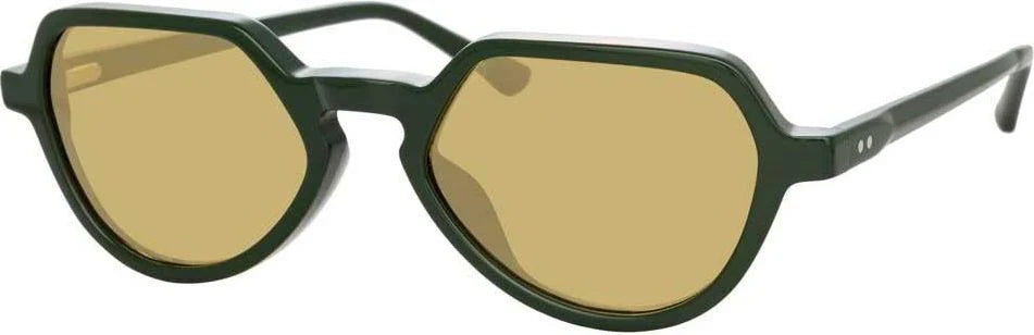 Dries Van Noten Men's Angular Yellow Sunglasses