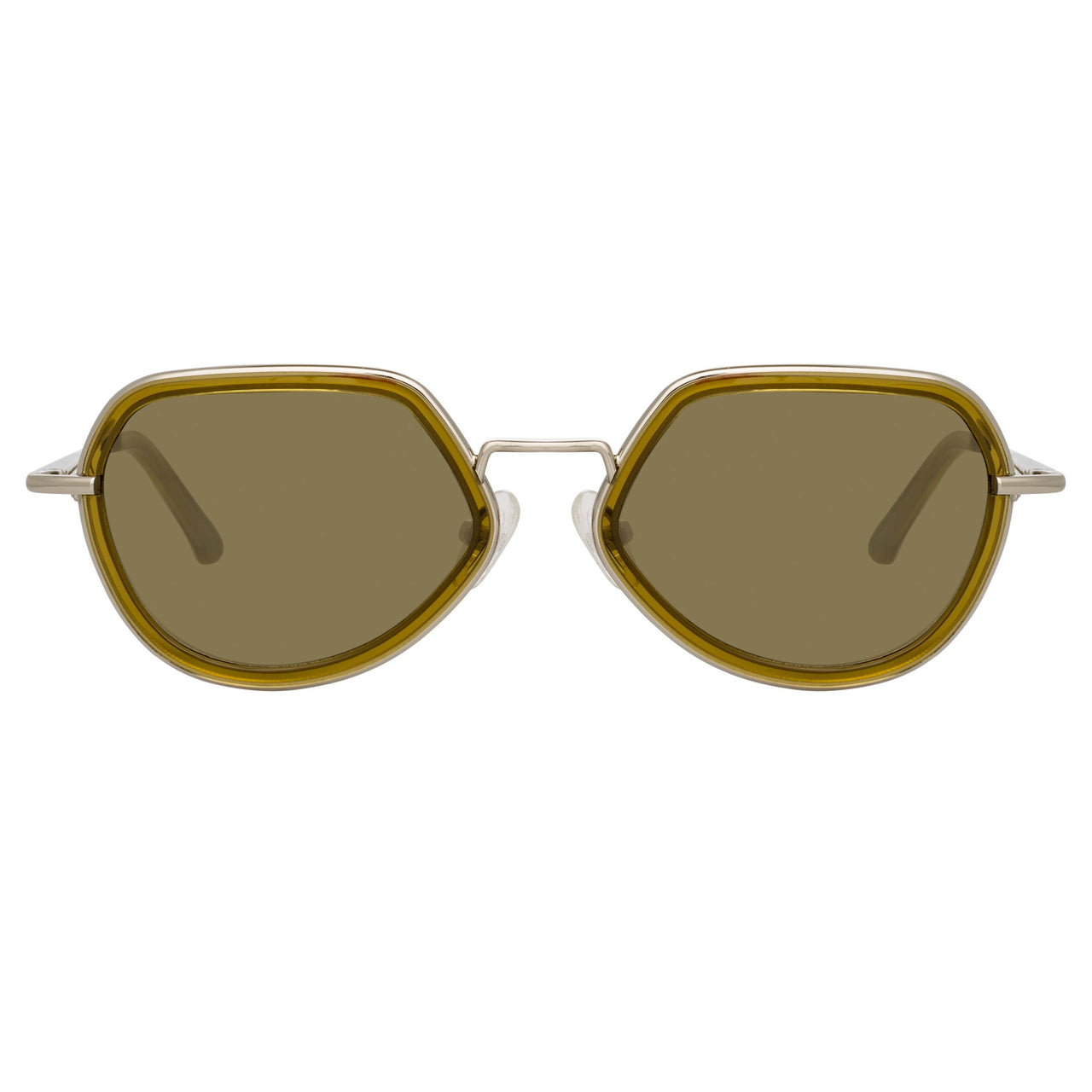 Dries Van Noten Men's Angular Khaki Sunglasses DVN186C6SUN