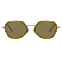 Thumbnail for Dries Van Noten Men's Angular Khaki Sunglasses DVN186C6SUN