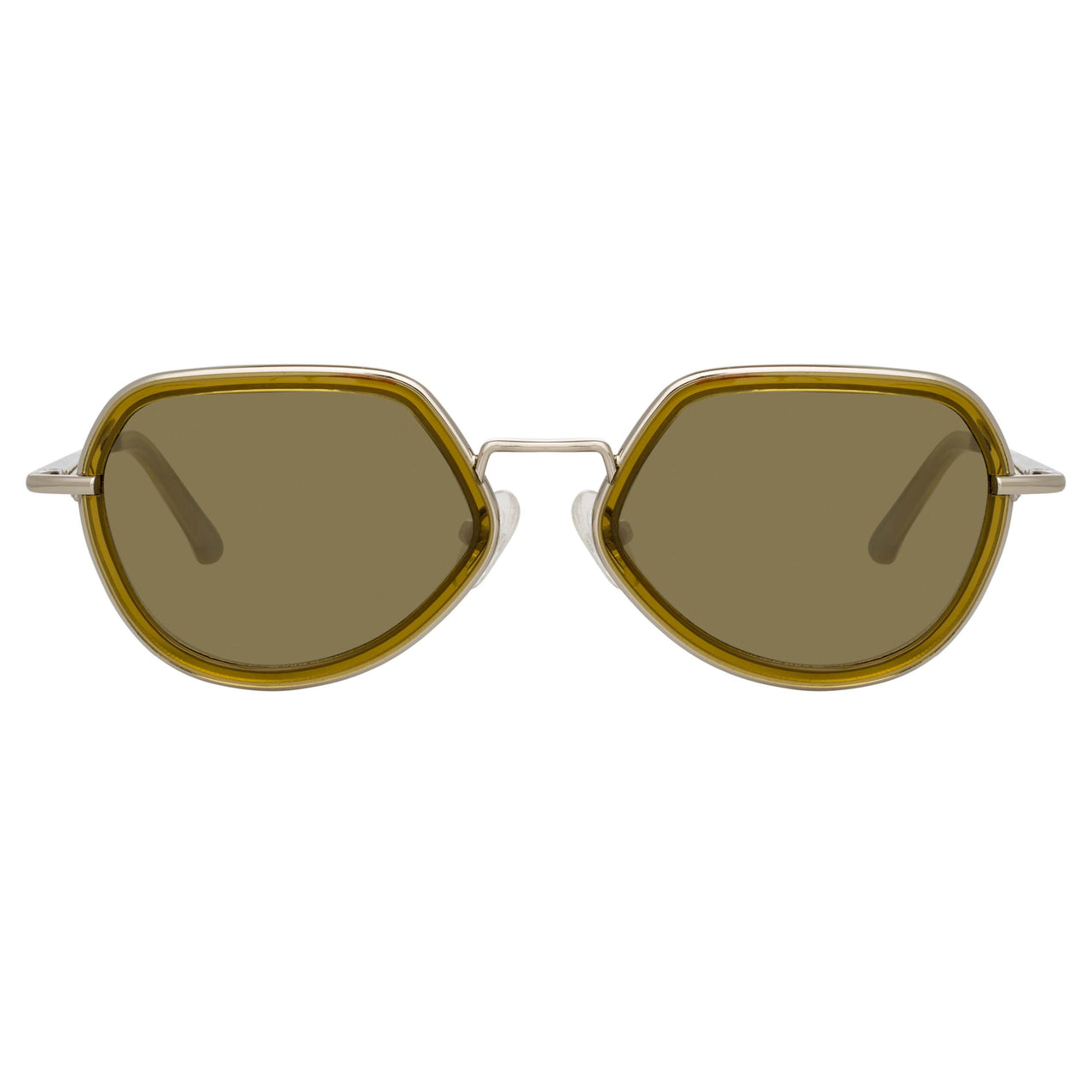 Dries Van Noten Men's Angular Khaki Sunglasses