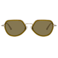 Thumbnail for Dries Van Noten Men's Angular Khaki Sunglasses