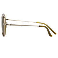 Thumbnail for Dries Van Noten Men's Angular Khaki Sunglasses