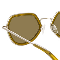 Thumbnail for Dries Van Noten Men's Angular Khaki Sunglasses