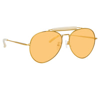 Thumbnail for Dries Van Noten Ladies Aviator Orange Sunglasses DVN187C4SUN