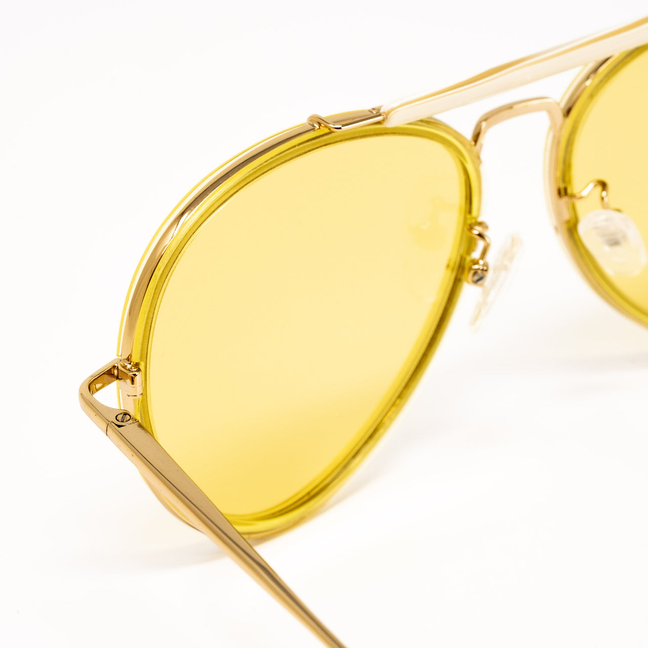 Dries Van Noten x Linda Farrow Yellow Sunglasses