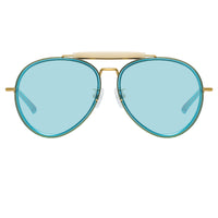 Thumbnail for Dries Van Noten Ladies Aviator Blue Sunglasses DVN188C4SUN