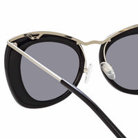 Thumbnail for Dries Van Noten Ladies Cat Eye Grey Sunglasses