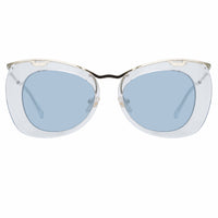 Thumbnail for Dries Van Noten Ladies Cat Eye Blue Sunglasses DVN193C5SUN