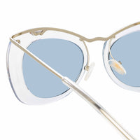 Thumbnail for Dries Van Noten Ladies Cat Eye Blue Sunglasses DVN193C5SUN