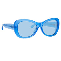 Thumbnail for Dries Van Noten Ladies Oversized Blue Sunglasses DVN195C7SUN