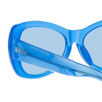 Thumbnail for Dries Van Noten Ladies Oversized Blue Sunglasses DVN195C7SUN