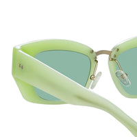 Thumbnail for Dries Van Noten Ladies Cat Eye Green Sunglasses DVN202C1SUN