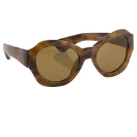 Thumbnail for Dries Van Noten Unisex Oversized Brown Sunglasses DVN35C7SUN