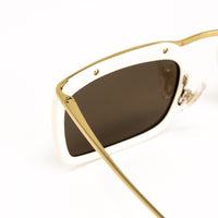 Thumbnail for Dries Van Noten x Linda Farrow White/Gold Sunglasses