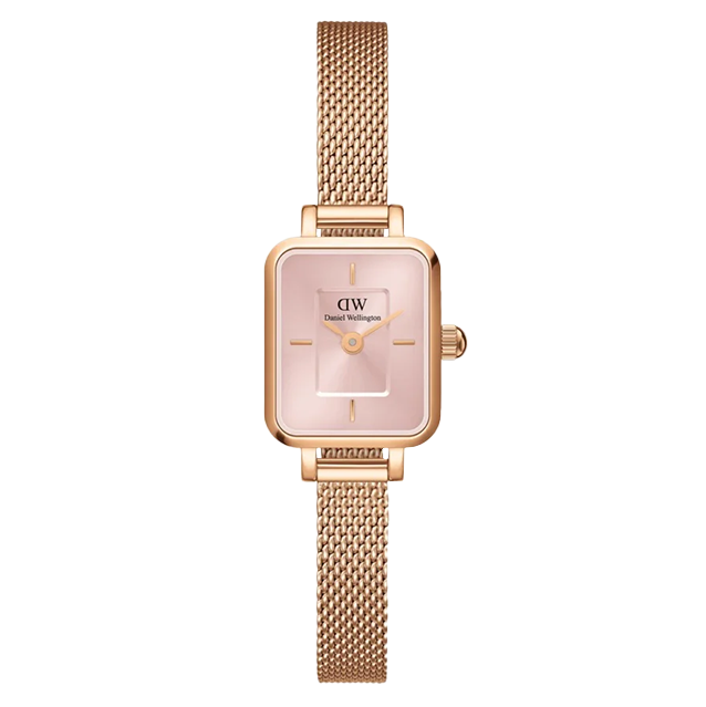 Daniel Wellington Quadro Mini Melrose Rose Gold Blush  Ladies Watch DW00100650